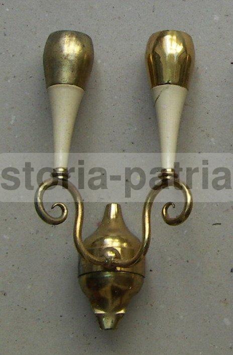 Applique Vintage Anni '50 In Metallo Laccato E Ottone Dorato