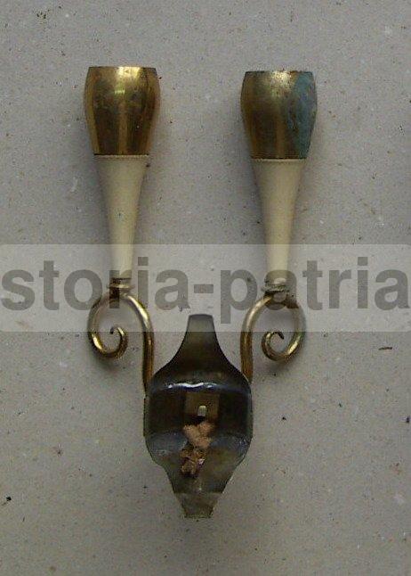 Applique Vintage Anni '50 In Metallo Laccato E Ottone Dorato