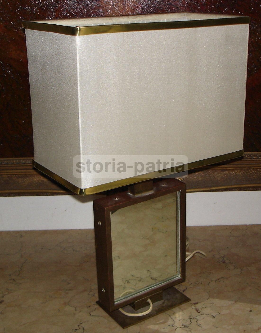 Lampada Da Tavolo Marialessia, Anni '70, Vintage, Metallo E Specchio