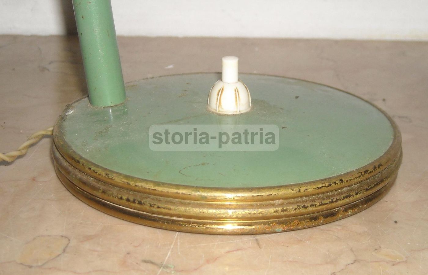Lampada Da Tavolo Vintage Verde Anni '50 Metallo Laccato