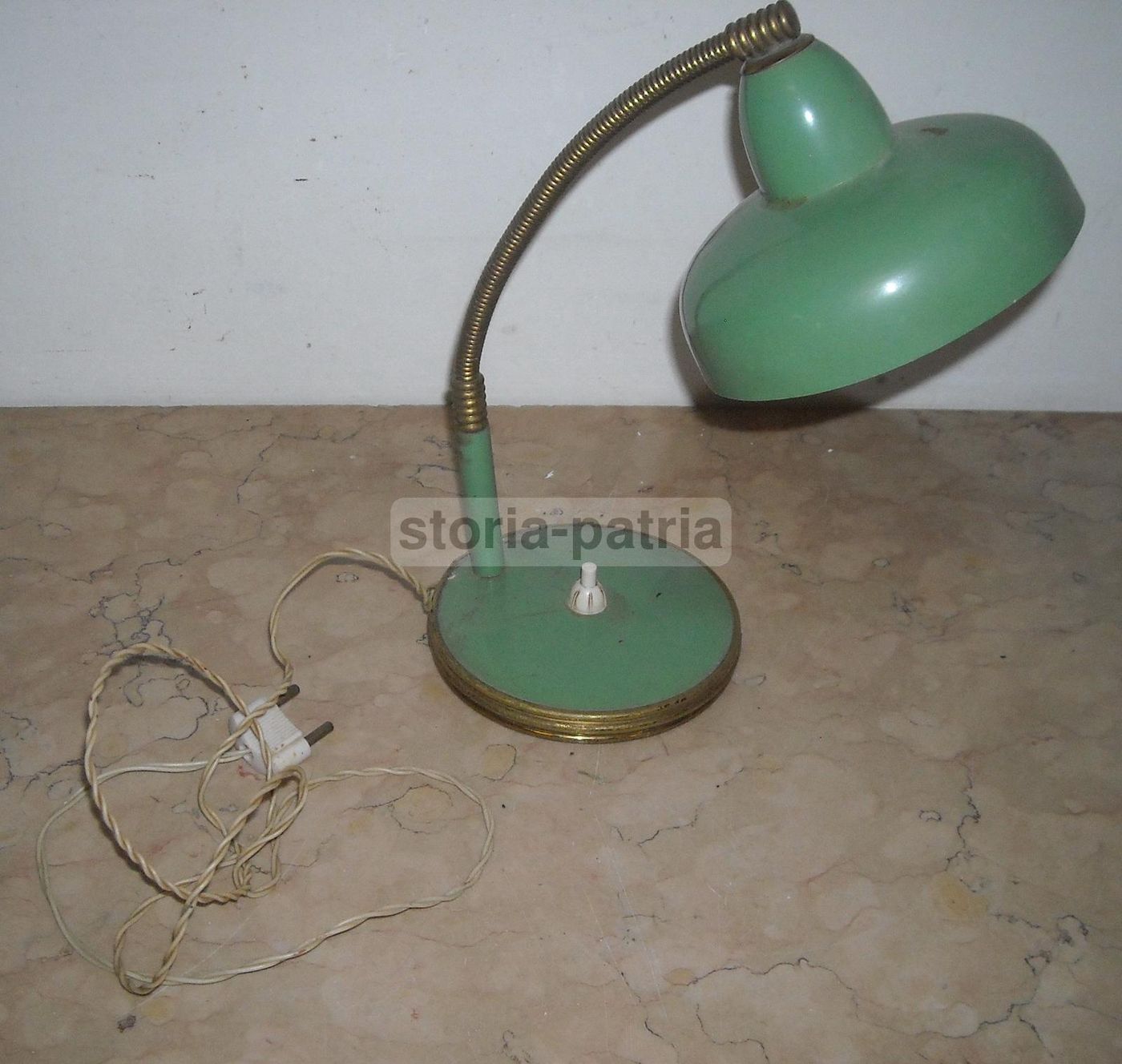 Lampada Da Tavolo Vintage Verde Anni '50 Metallo Laccato