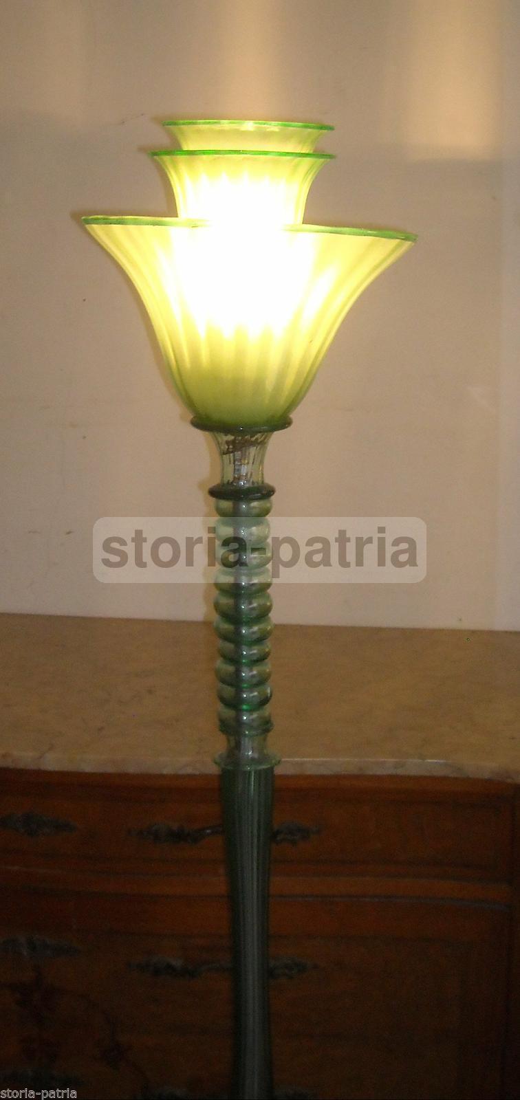Lampada A Piantana In Vetro Di Murano, Stile Art Déco, Anni '30 '50