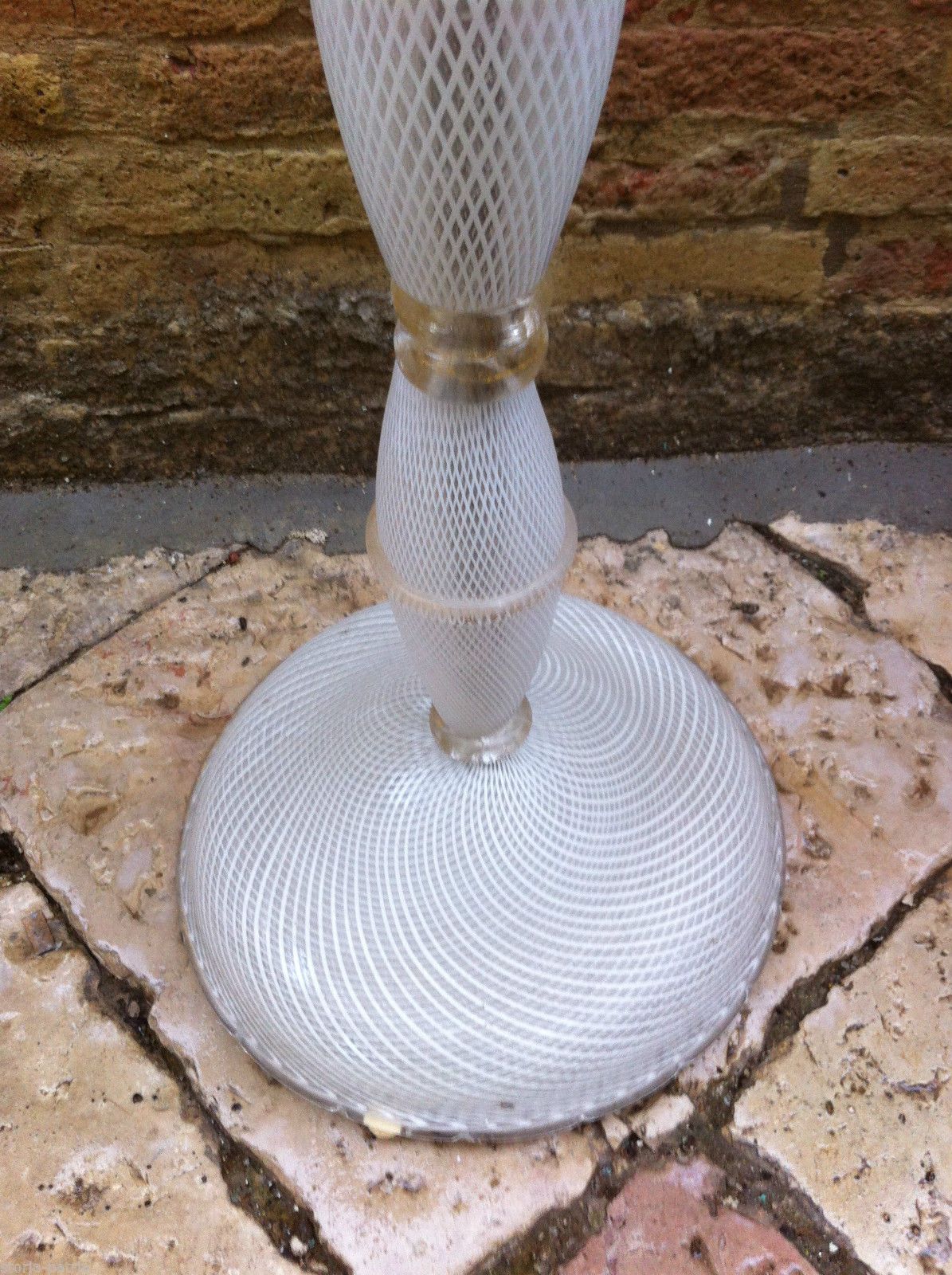 Lampada Piantana In Vetro Di Murano Anni '50 Da Restaurare