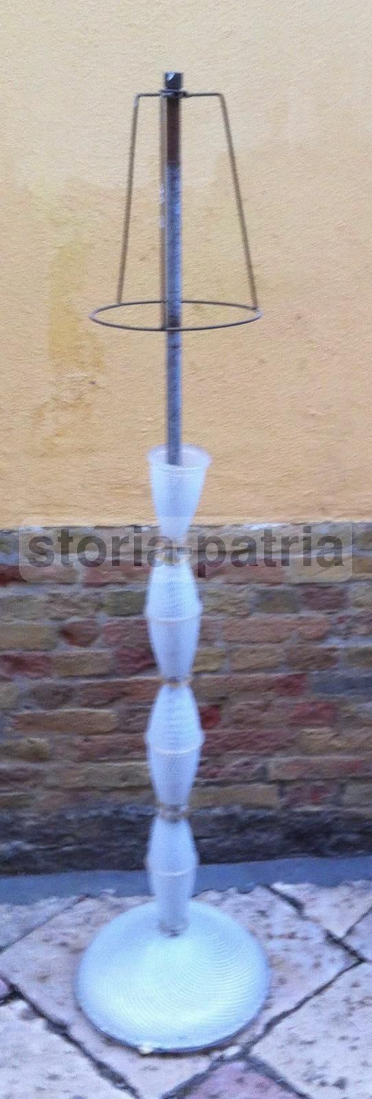 Lampada Piantana In Vetro Di Murano Anni '50 Da Restaurare