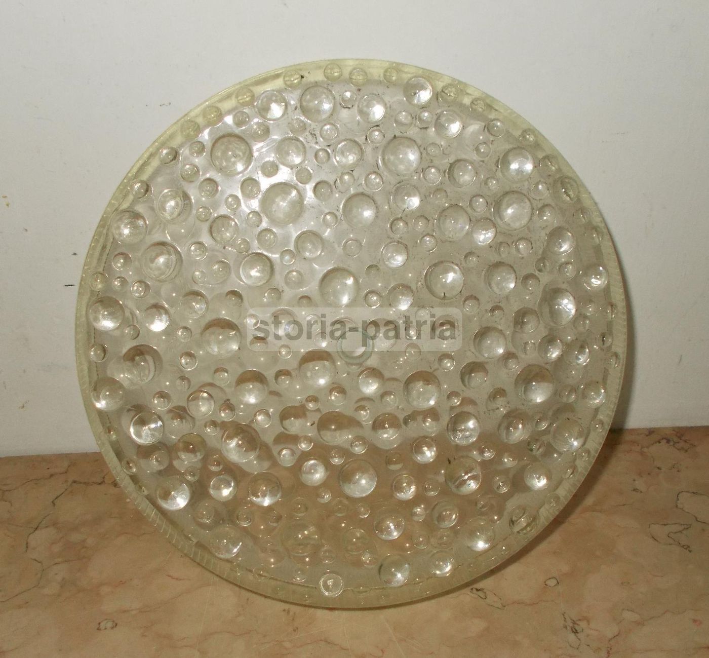 Plafoniera Vintage In Vetro E Metallo Cromato Anni 50 70 Modernariato