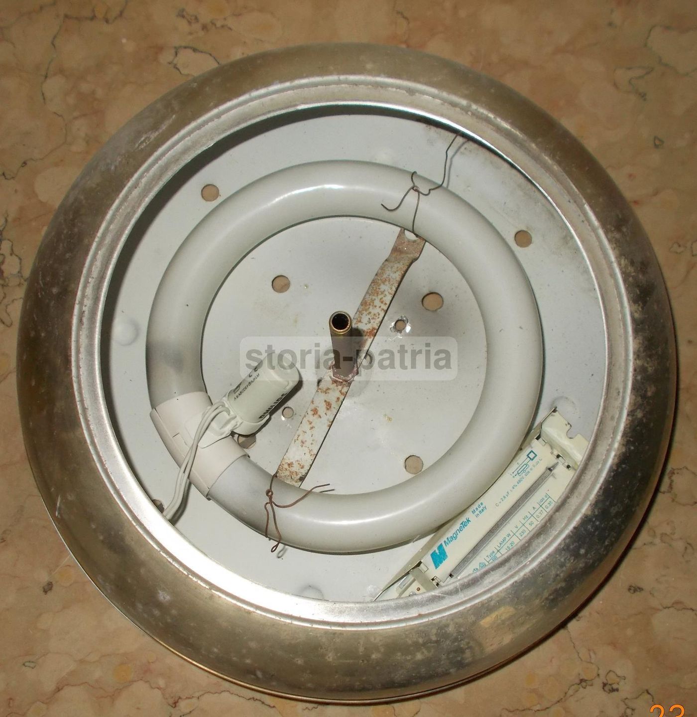 Plafoniera Vintage In Vetro E Metallo Cromato Anni 50 70 Modernariato