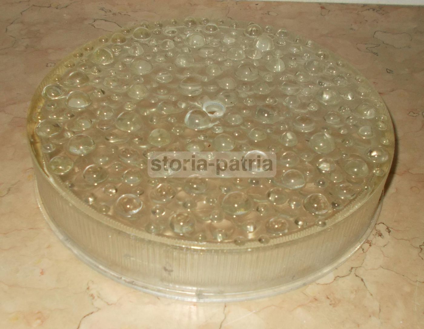 Plafoniera Vintage In Vetro E Metallo Cromato Anni 50 70 Modernariato