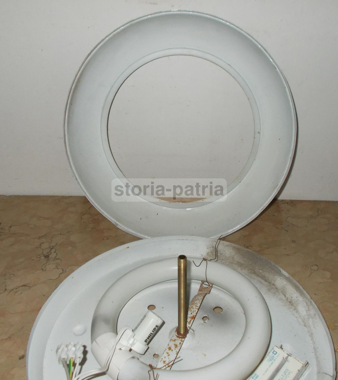 Plafoniera Vintage In Vetro E Metallo Cromato Anni 50 70 Modernariato