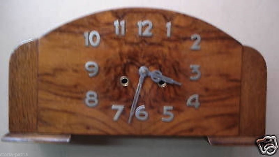 Orologio Da Tavolo Anni '30 '40 In Legno Con Pendolo