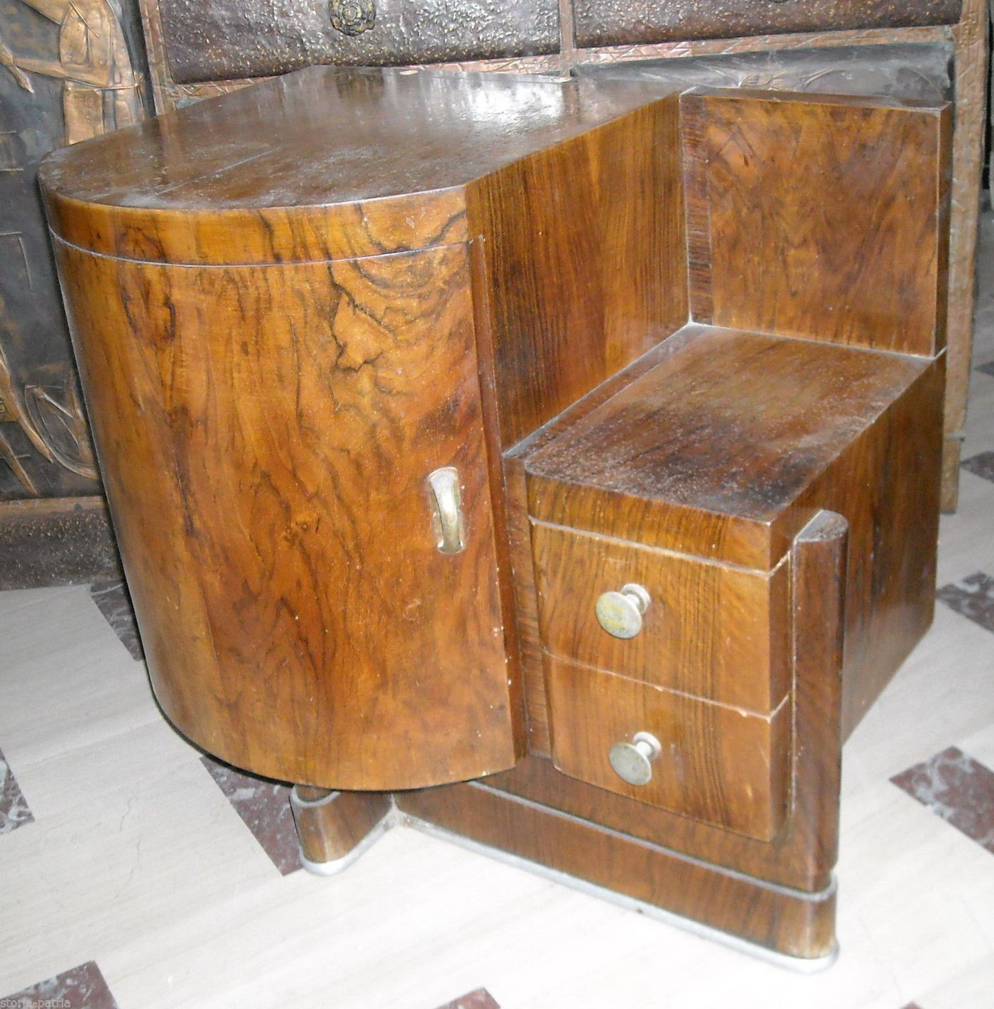 Coppia Di Comodini Art Déco Angelo Busnelli Anni '30 '40 Milano