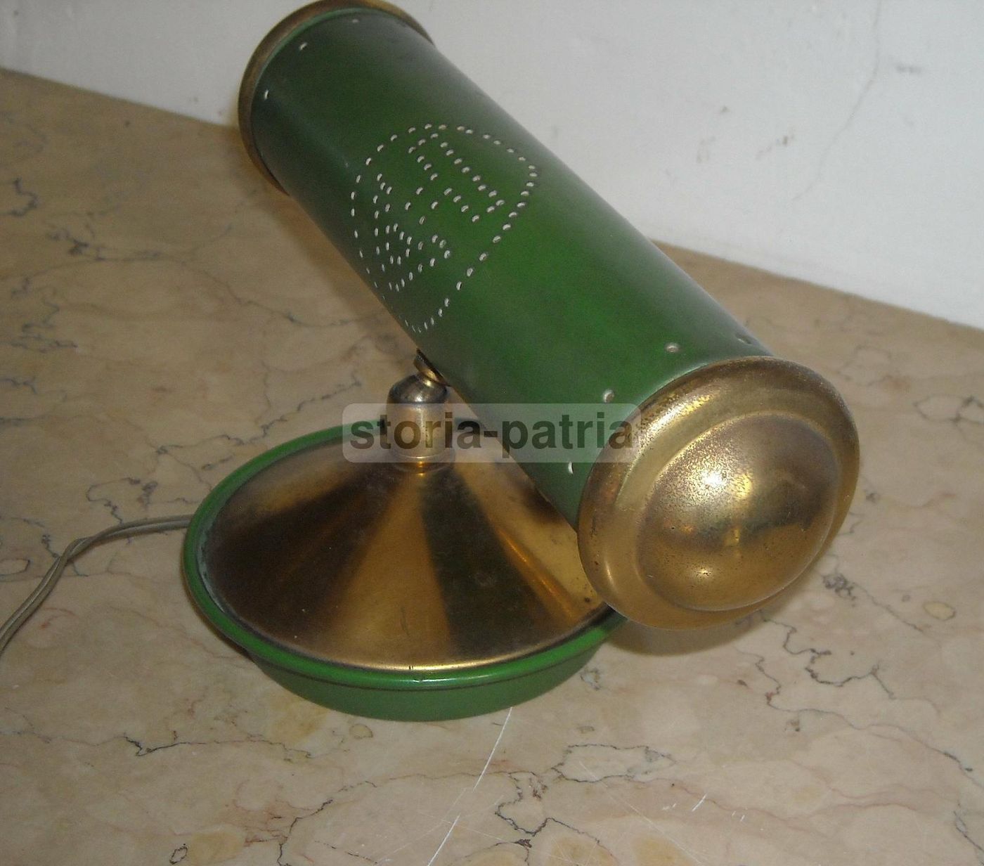 Lampada Da Tavolo Vintage Anni '60 Design Italiano Metallo Verde