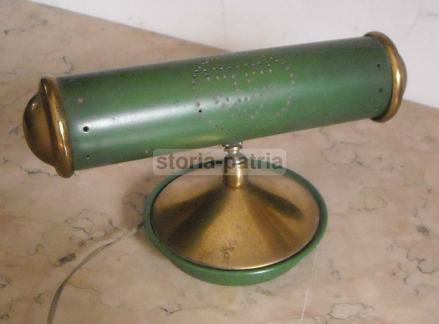 Lampada Da Tavolo Vintage Anni '60 Design Italiano Metallo Verde
