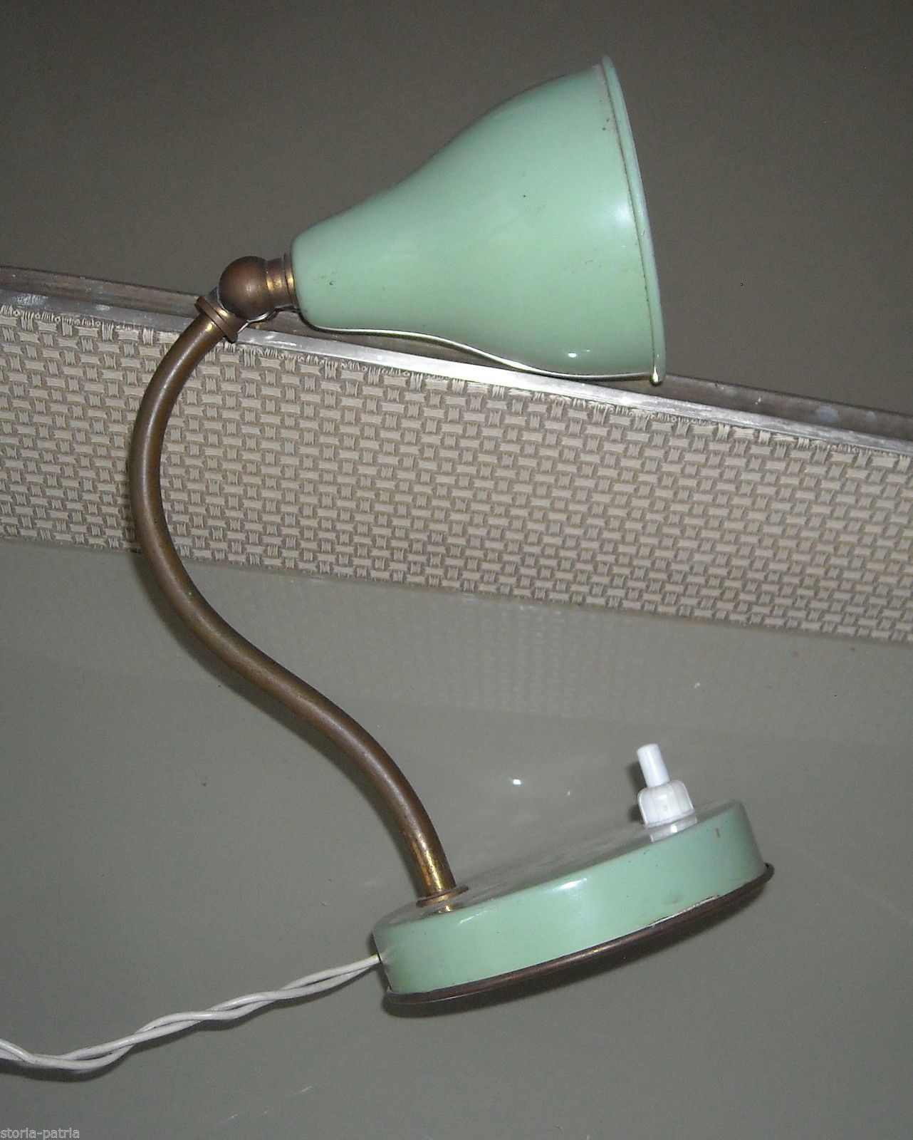 Lampada Da Tavolo Vintage Anni '50 Stile Stilnovo Verde Chiaro