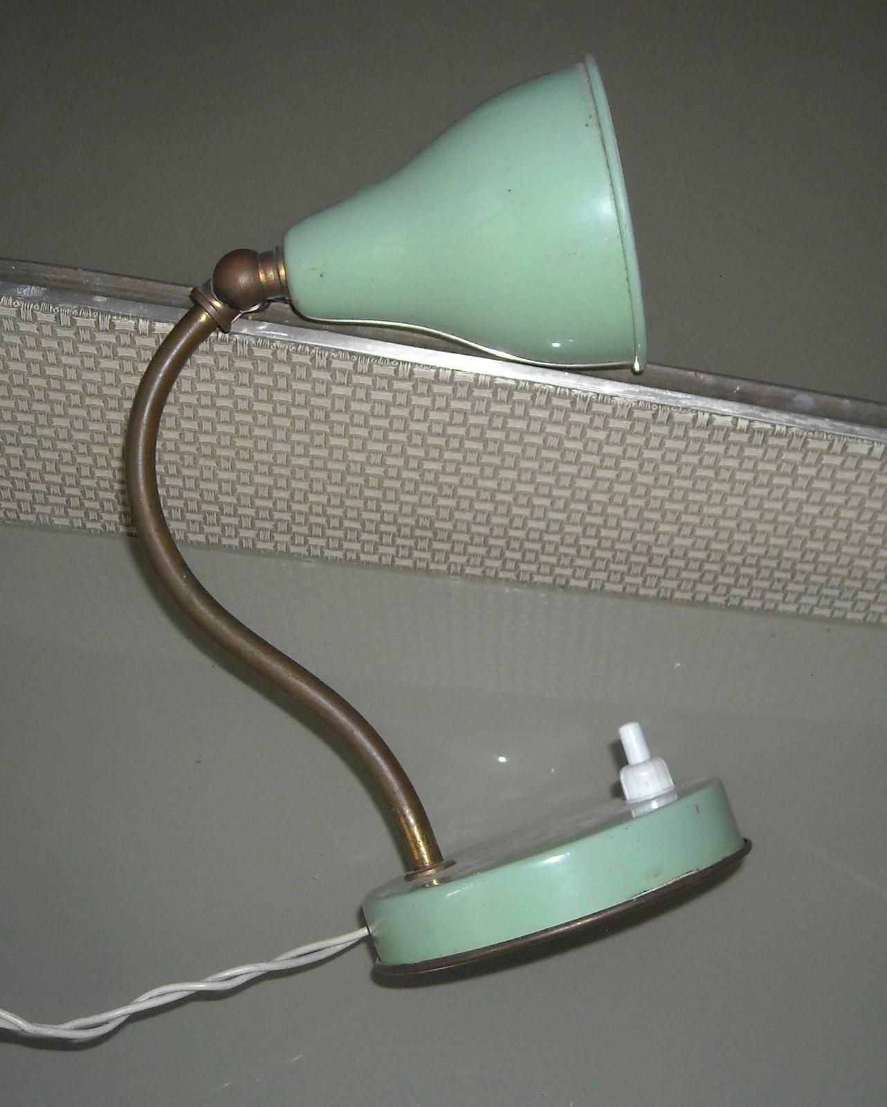 Lampada Da Tavolo Vintage Anni '50 Stile Stilnovo Verde Chiaro