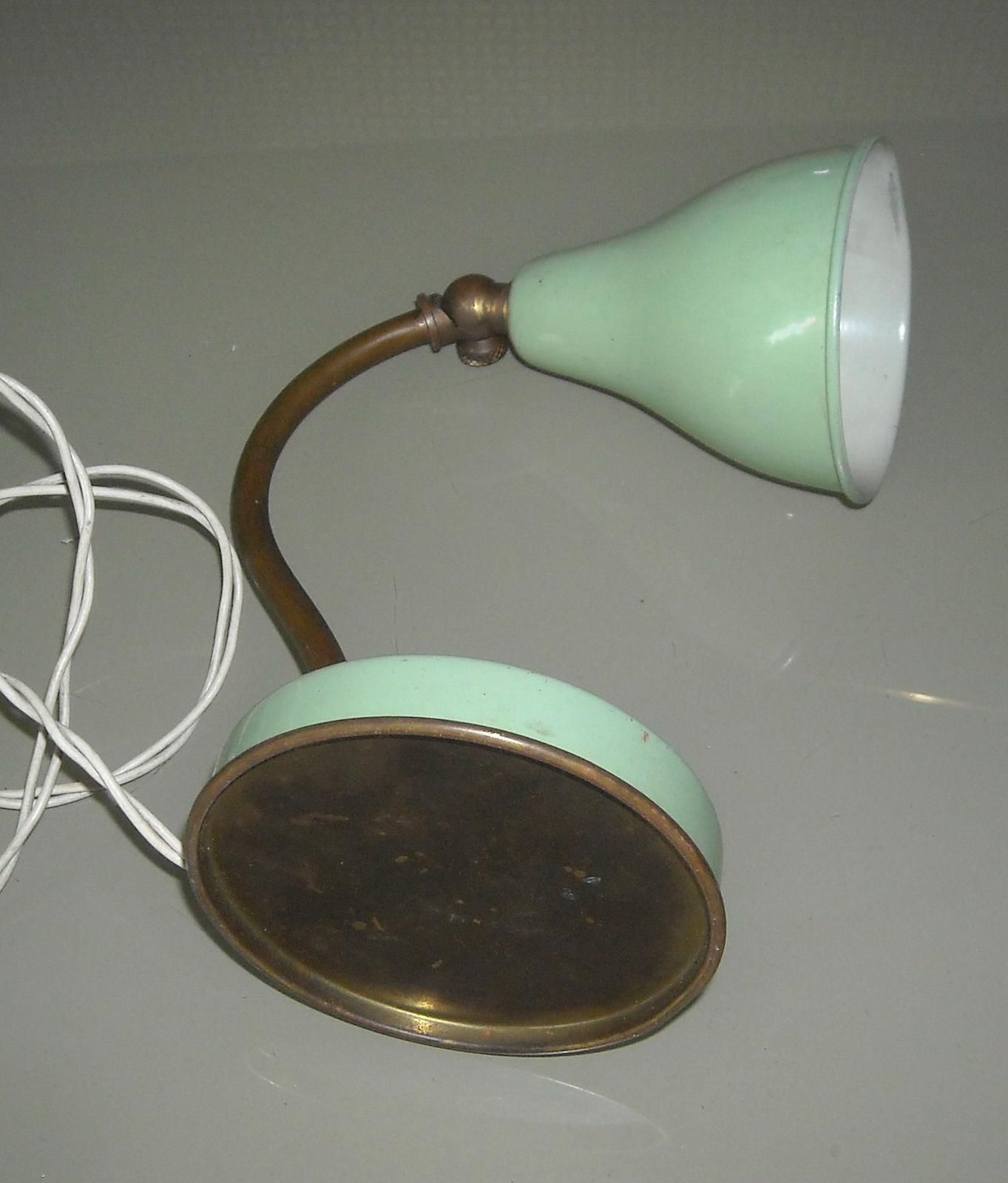 Lampada Da Tavolo Vintage Anni '50 Stile Stilnovo Verde Chiaro