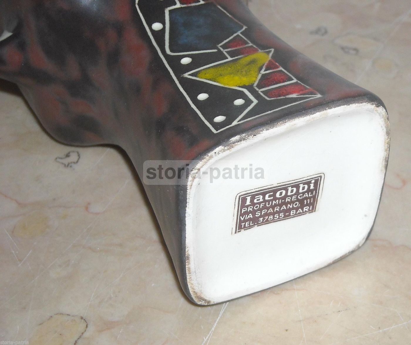 Caffettiera Ceramica Pubblicitaria Iacobbi Bari Anni 50 60