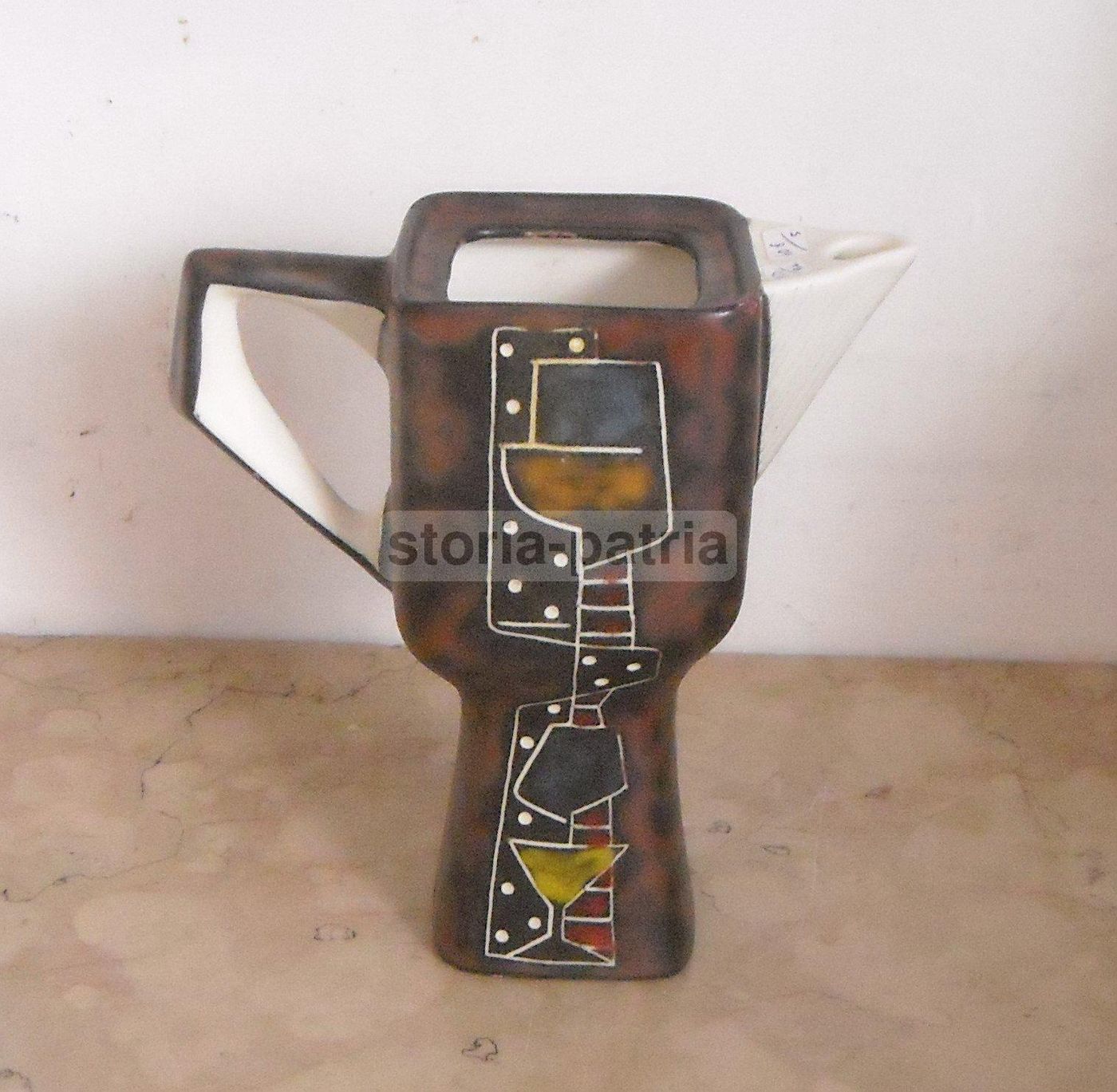 Caffettiera Ceramica Pubblicitaria Iacobbi Bari Anni 50 60