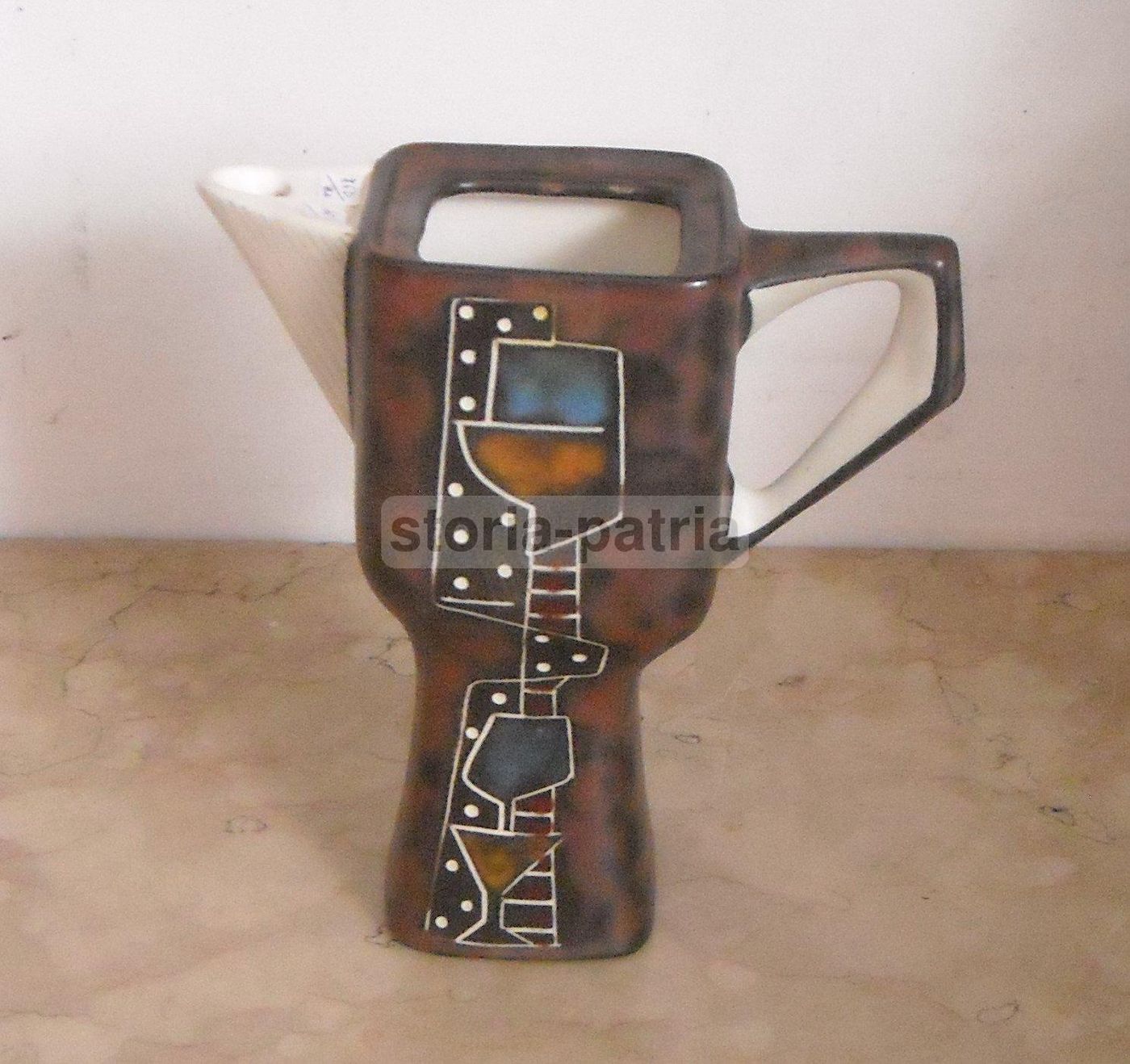 Caffettiera Ceramica Pubblicitaria Iacobbi Bari Anni 50 60