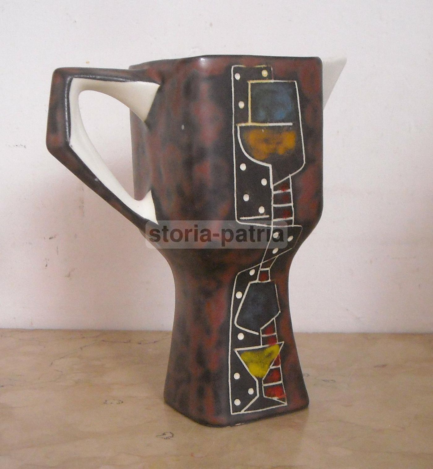 Caffettiera Ceramica Pubblicitaria Iacobbi Bari Anni 50 60