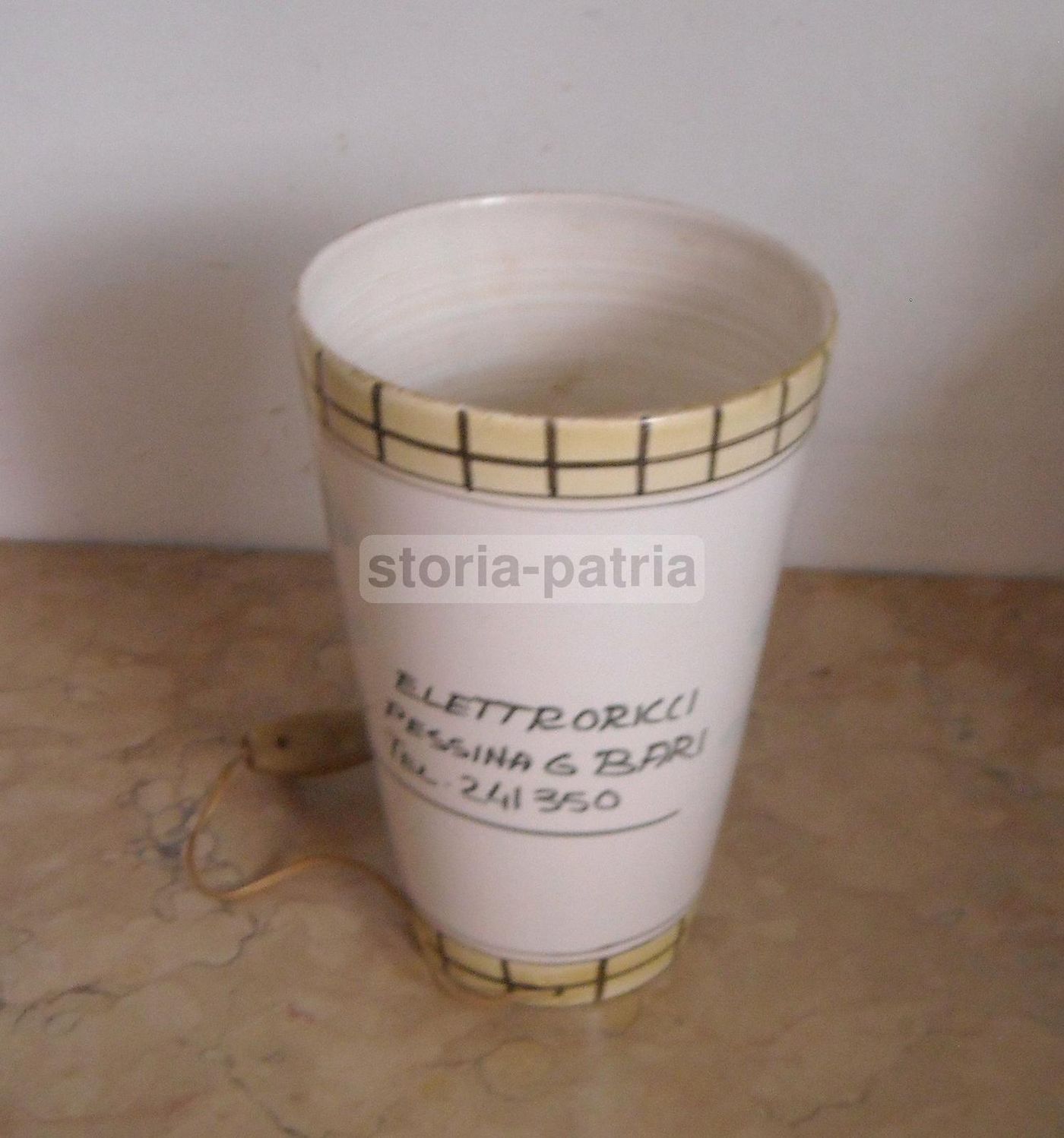 Lampada Ceramica Pubblicitaria Elettroricci Bari Anni 50 60