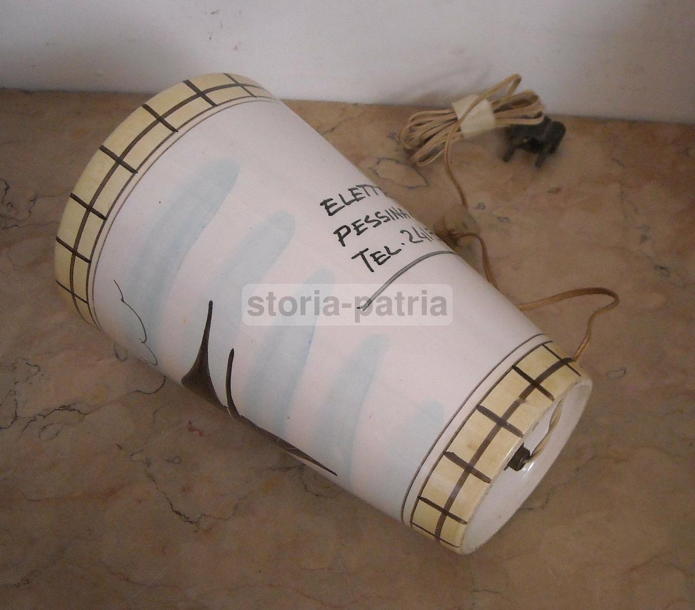 Lampada Ceramica Pubblicitaria Elettroricci Bari Anni 50 60