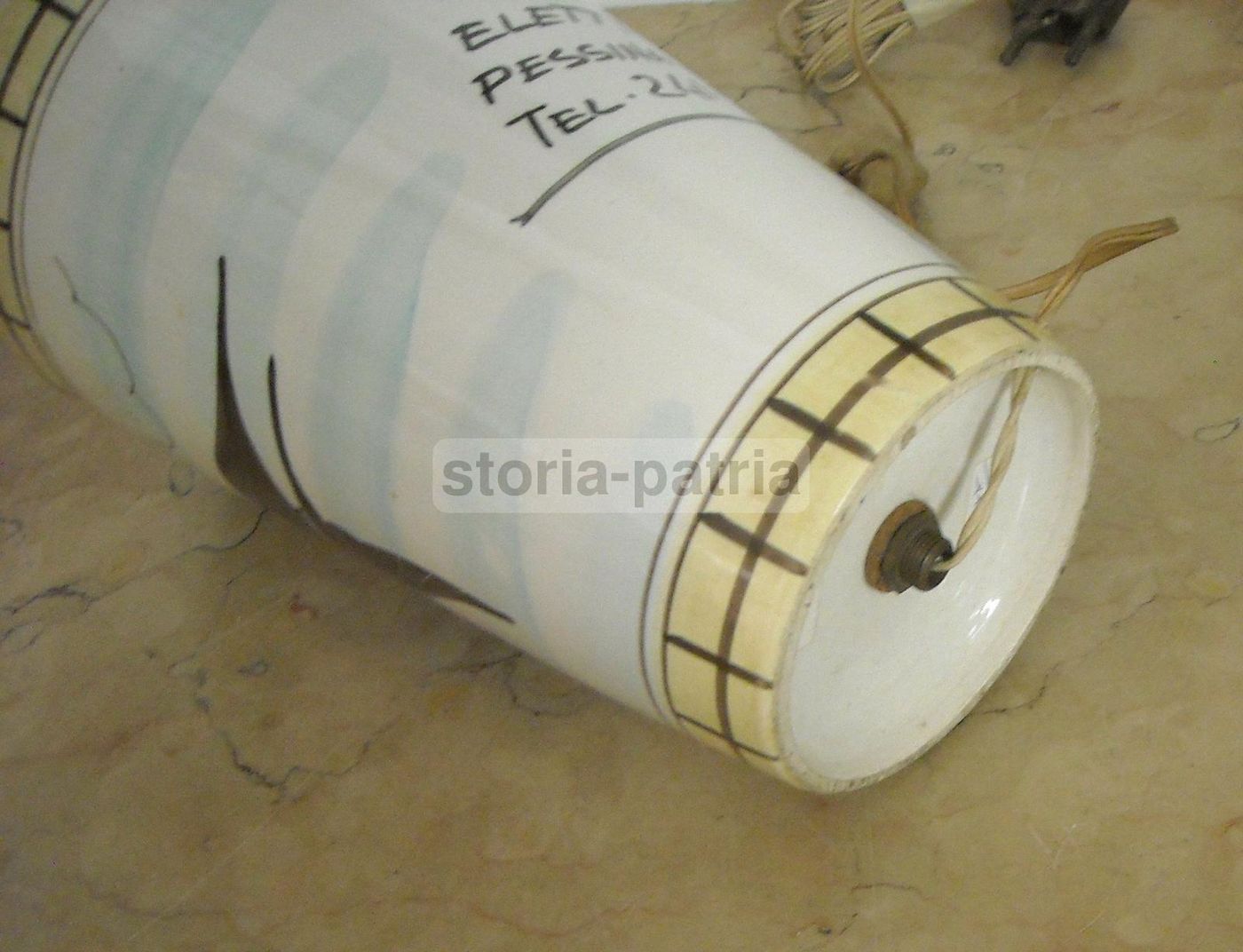 Lampada Ceramica Pubblicitaria Elettroricci Bari Anni 50 60