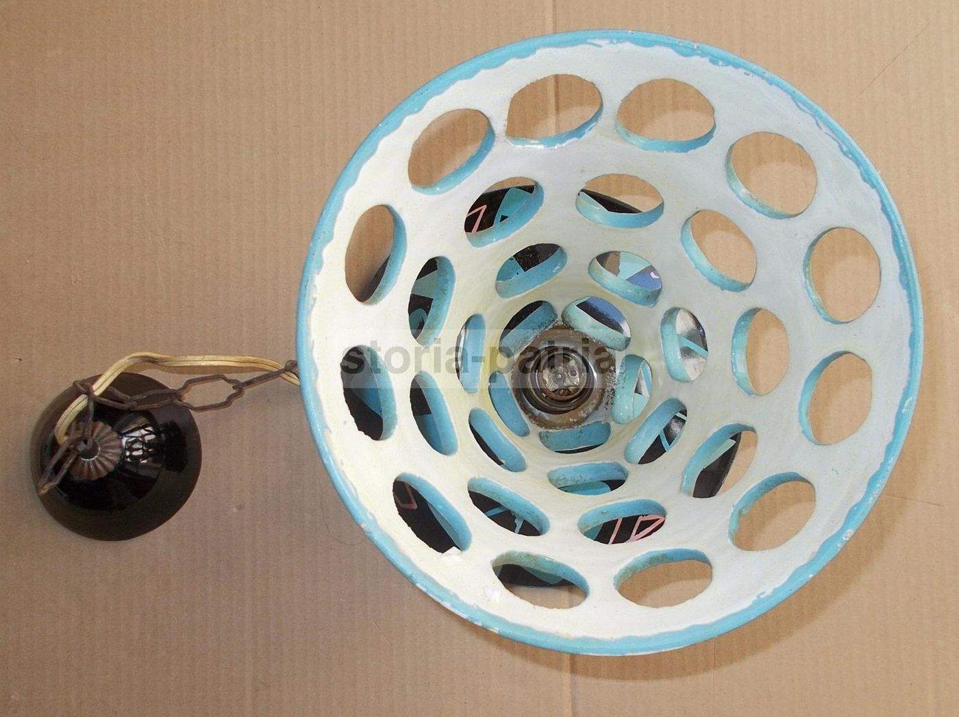 Lampadario In Ceramica Policroma, Anni '50