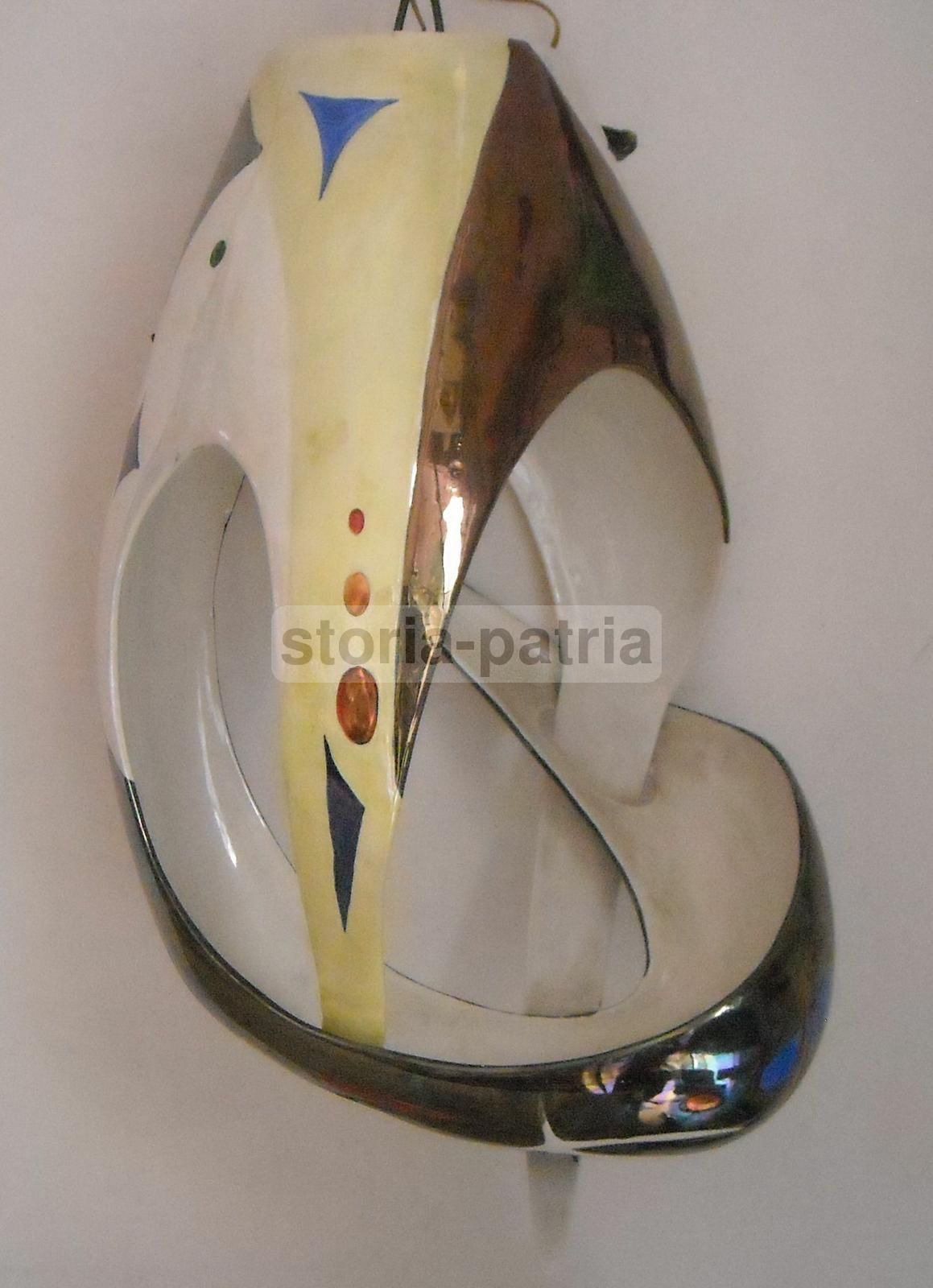 Lampadario Alcyone Marostica In Ceramica Policroma, Anni '50 '60