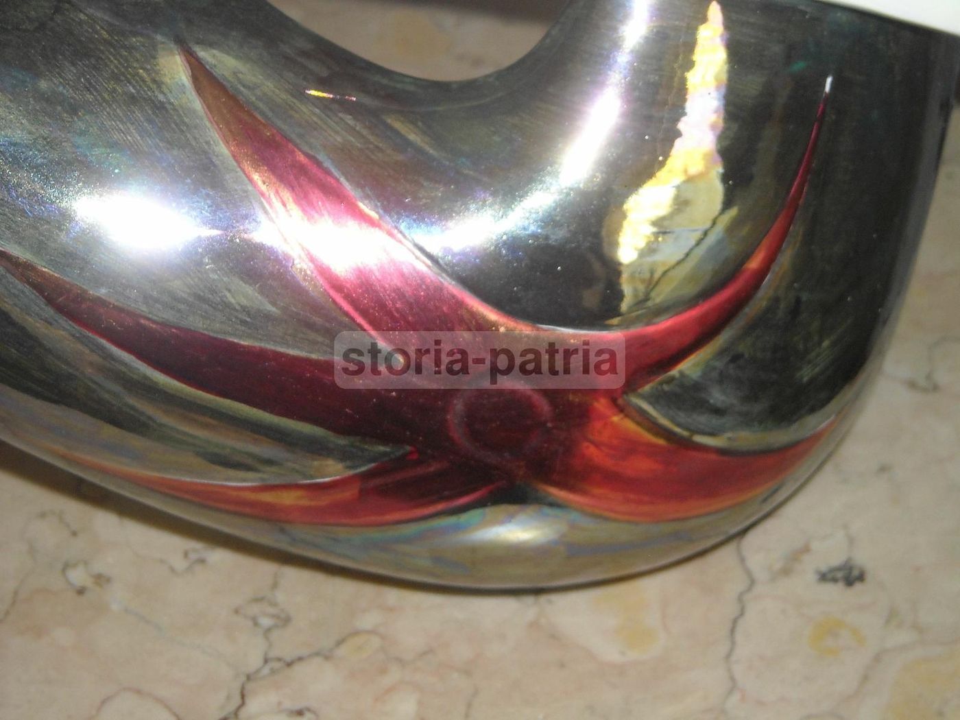 Lampadario Alcyone Marostica In Ceramica Policroma, Anni '50 '60