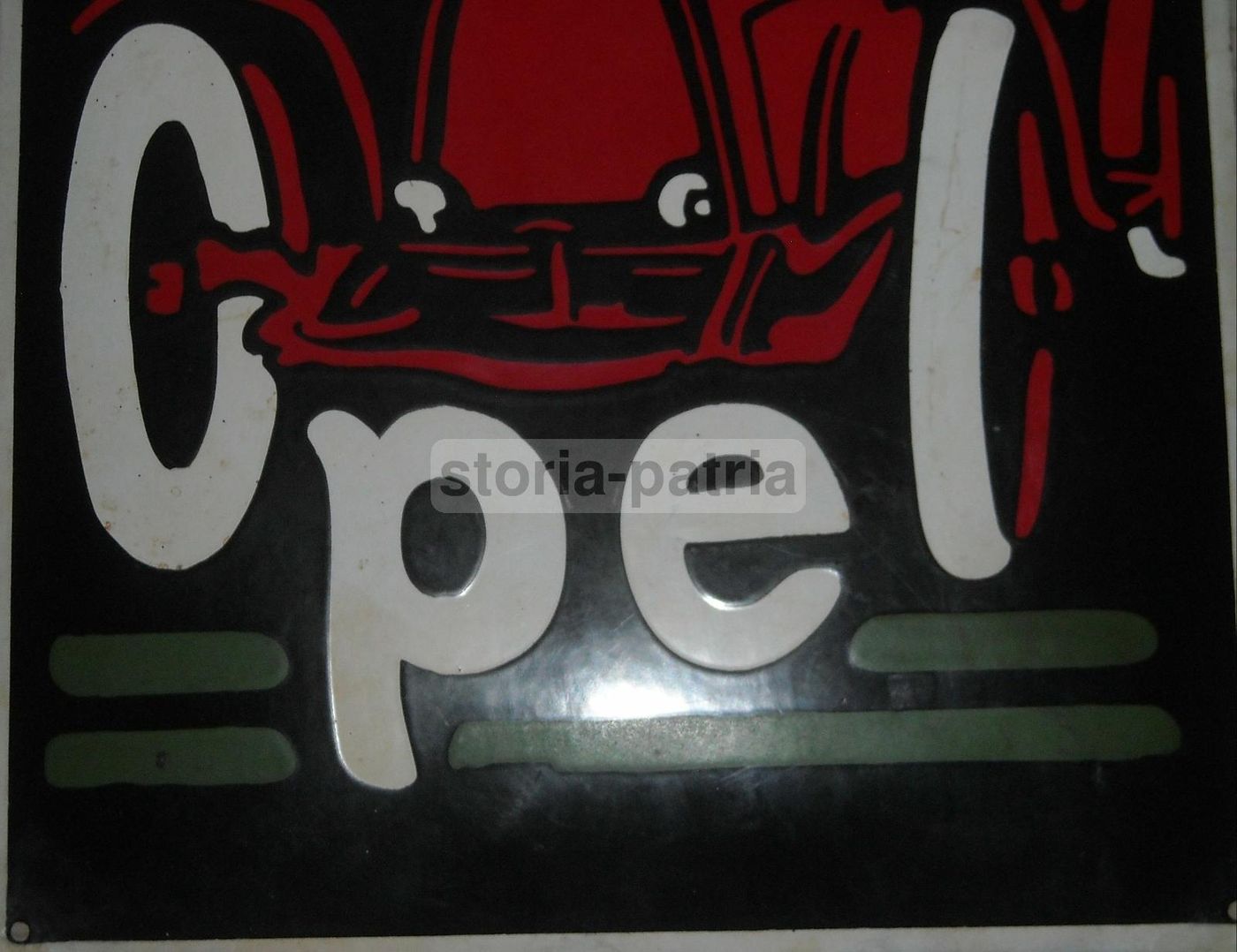 Targa Pubblicitaria Opel "Der Sieger" Latta Vintage Auto Da Corsa
