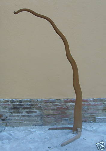 Lampada Da Pavimento Vintage In Legno Curvato, Anni '50, Design Italiano