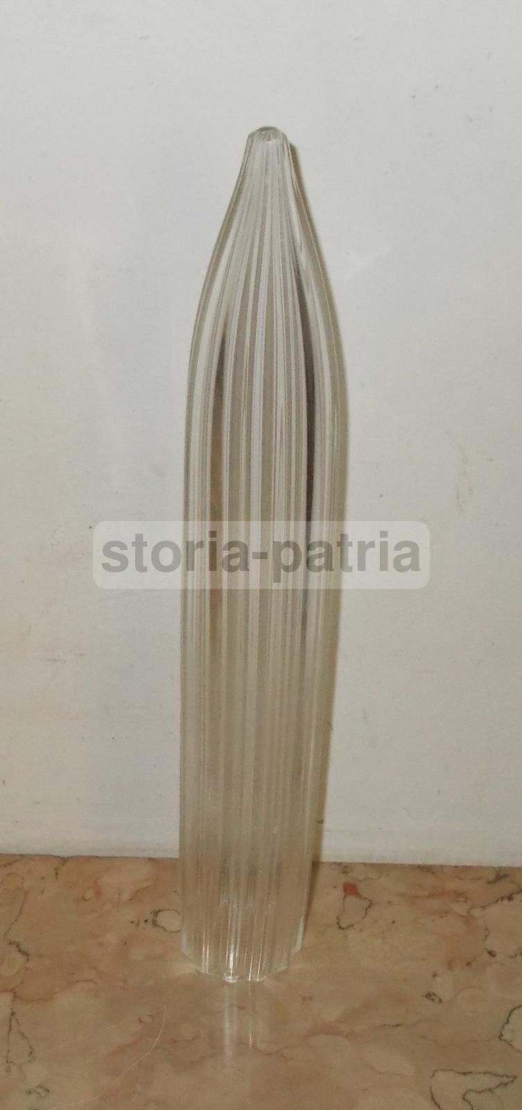 Vetro Tubolare Per Lampada Vintage Anni '40 '60 Scanalato (25 Cm)