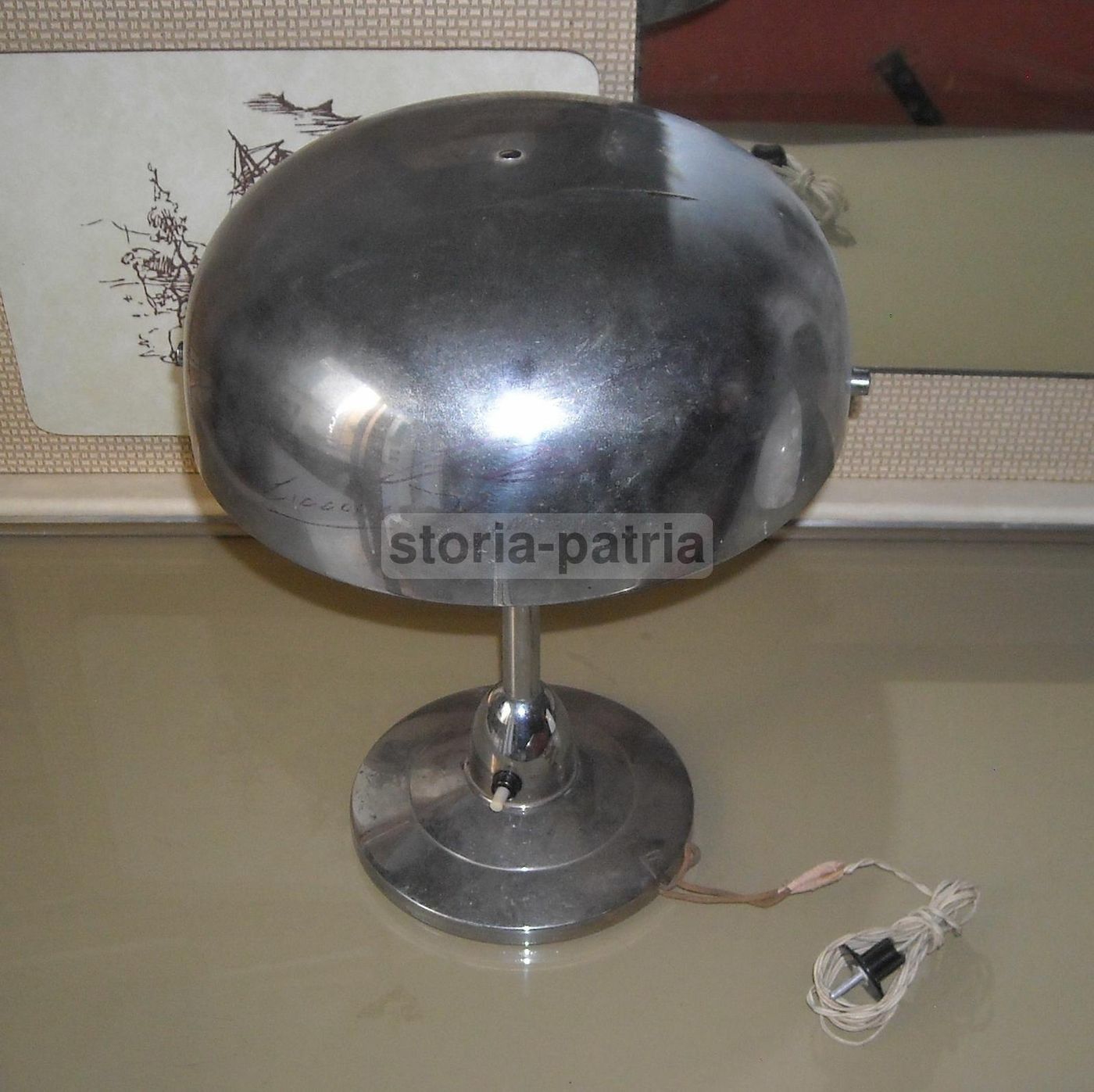 Lampada Da Scrivania Vintage Anni '50 Cromata Orientabile Modernariato