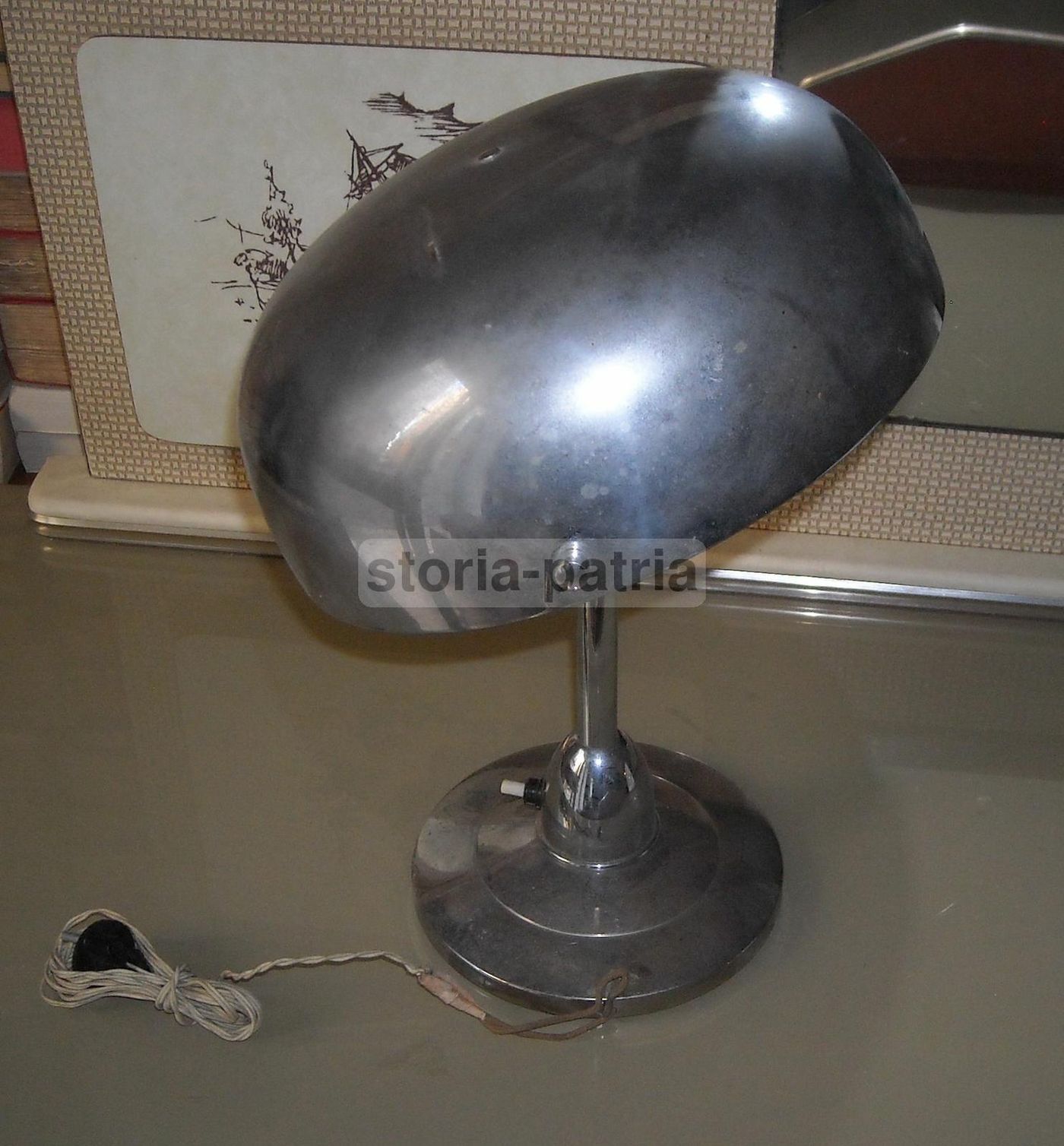 Lampada Da Scrivania Vintage Anni '50 Cromata Orientabile Modernariato