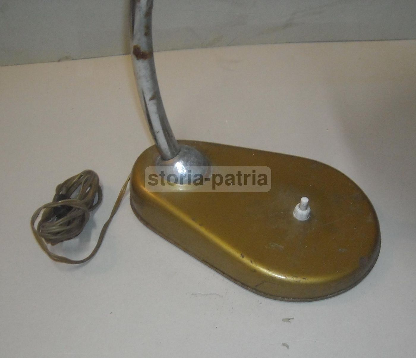 Lampada Da Scrivania Orientabile In Metallo Laccato E Cromato, Anni '50
