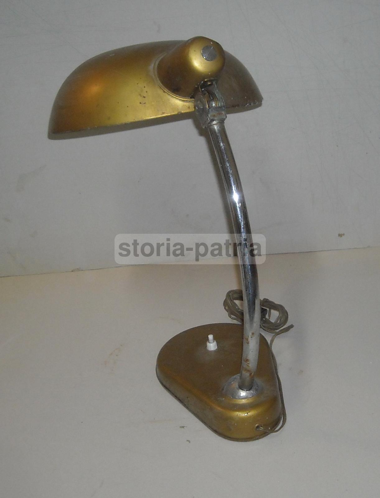 Lampada Da Scrivania Orientabile In Metallo Laccato E Cromato, Anni '50