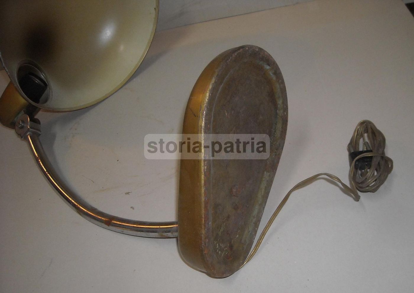 Lampada Da Scrivania Orientabile In Metallo Laccato E Cromato, Anni '50