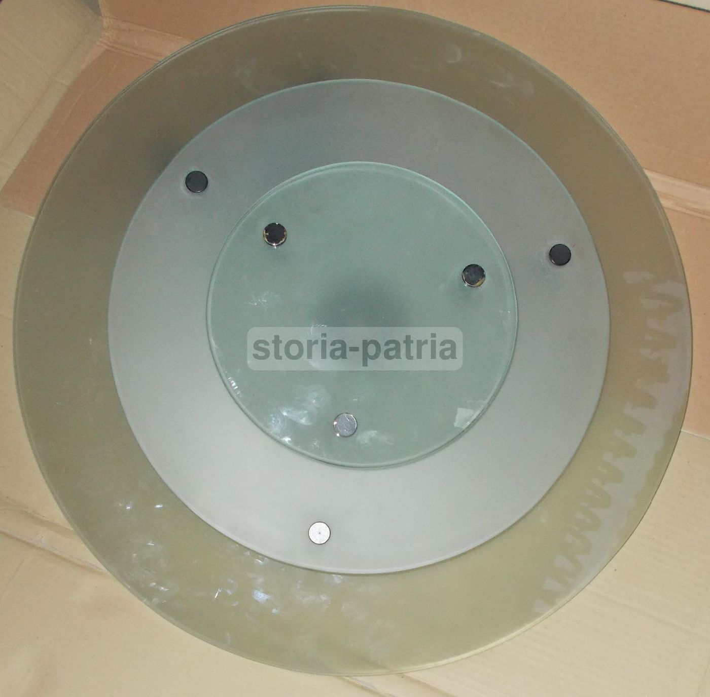 Lampadario A Sospensione Tre Dischi In Vetro Vintage (anni '70 '90)