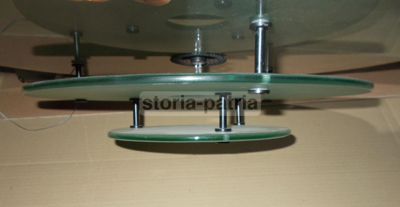 Lampadario A Sospensione Tre Dischi In Vetro Vintage (anni '70 '90)