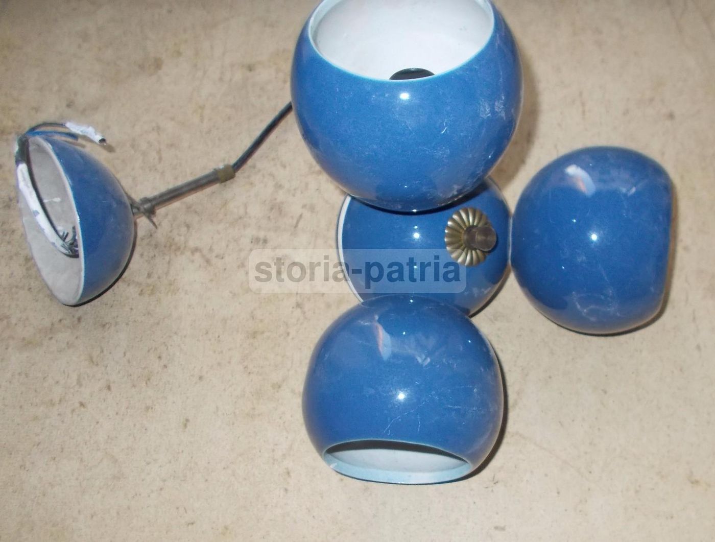 Lampadario In Ceramica Degli Anni '70, Globulare A Quattro Sfere, Design Italiano