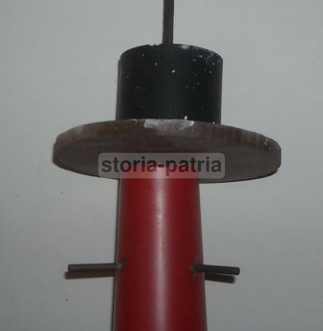 Lampadario A Sospensione Vintage In Vetro Bicolore Bianco Rosso, Anni '60