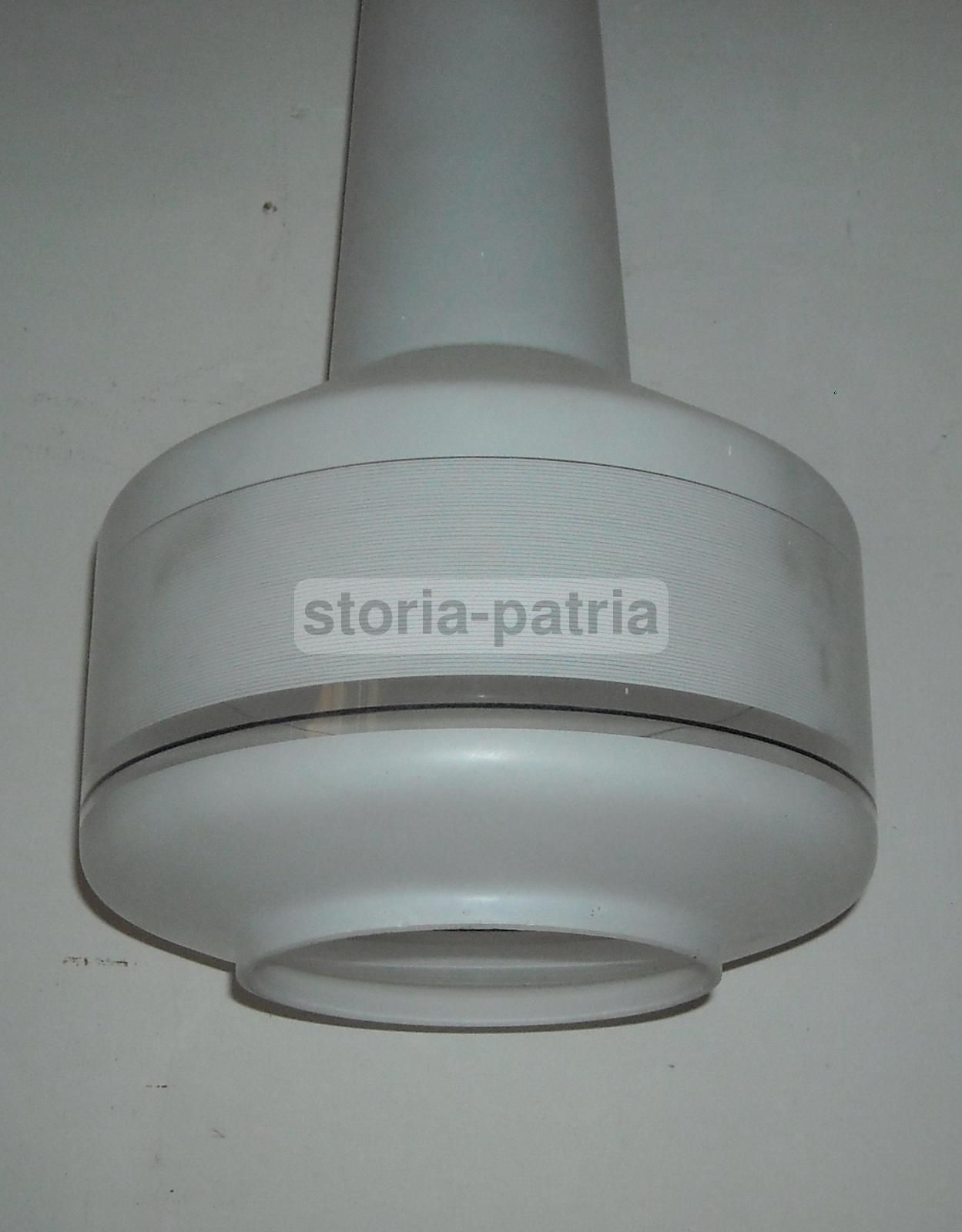 Lampadario A Sospensione Vintage In Vetro Bicolore Bianco Rosso, Anni '60
