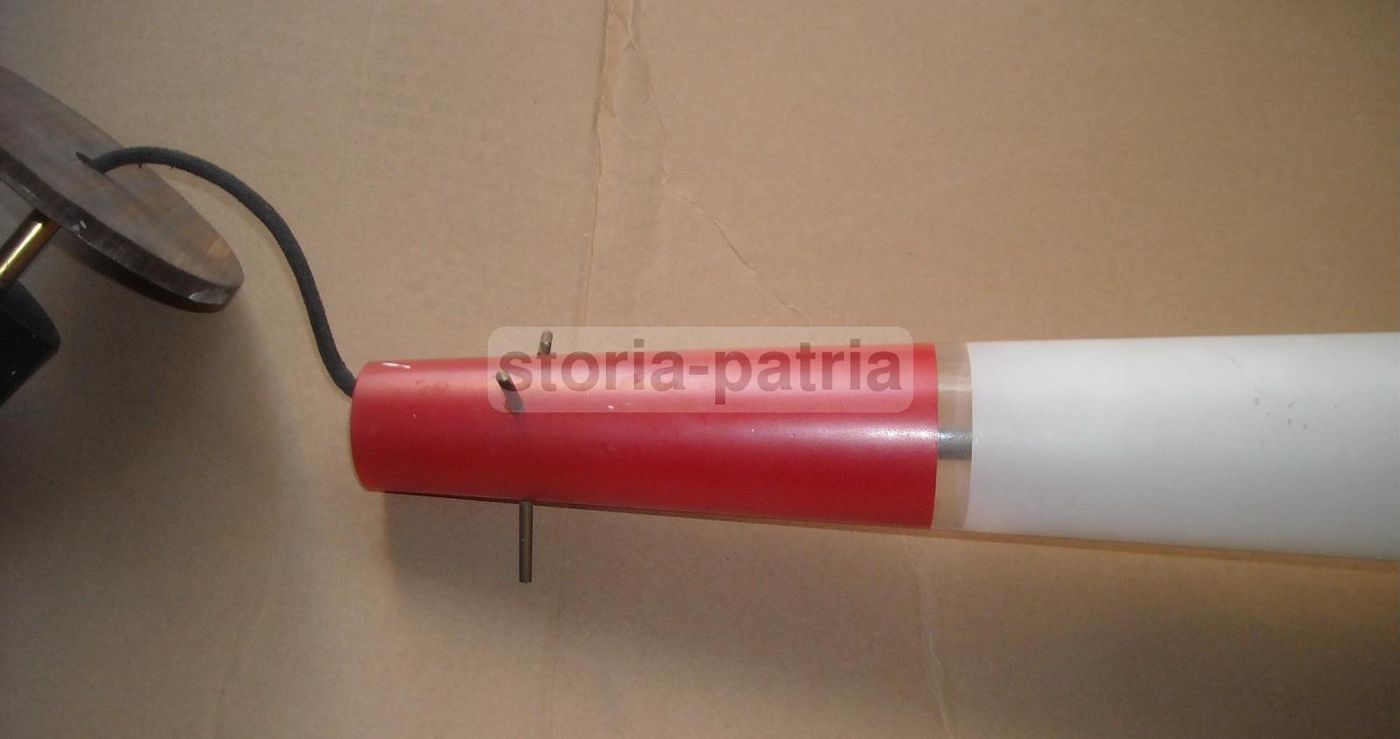 Lampadario A Sospensione Vintage In Vetro Bicolore Bianco Rosso, Anni '60