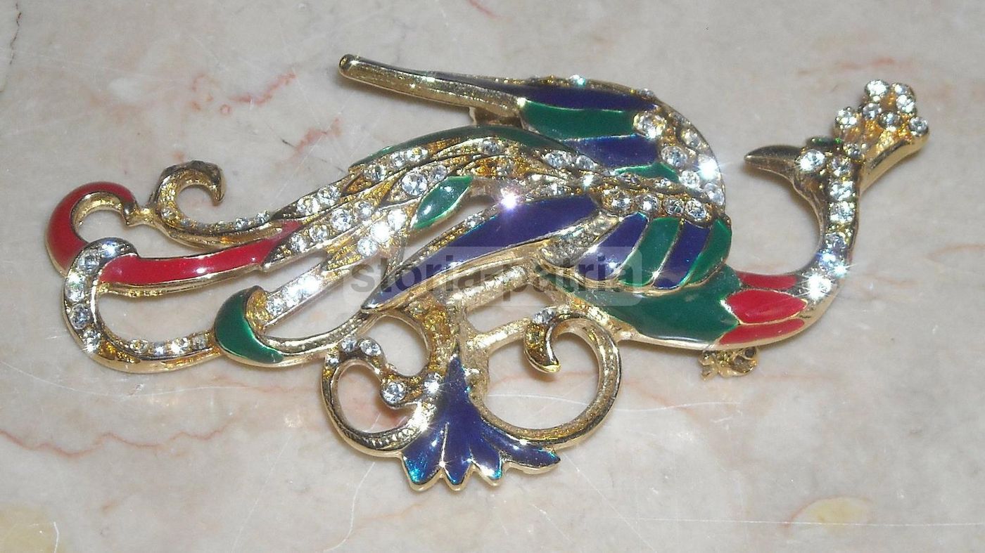 Spilla Vintage Bijoux Cascio Animale Fantastico Anni '60 Smaltata