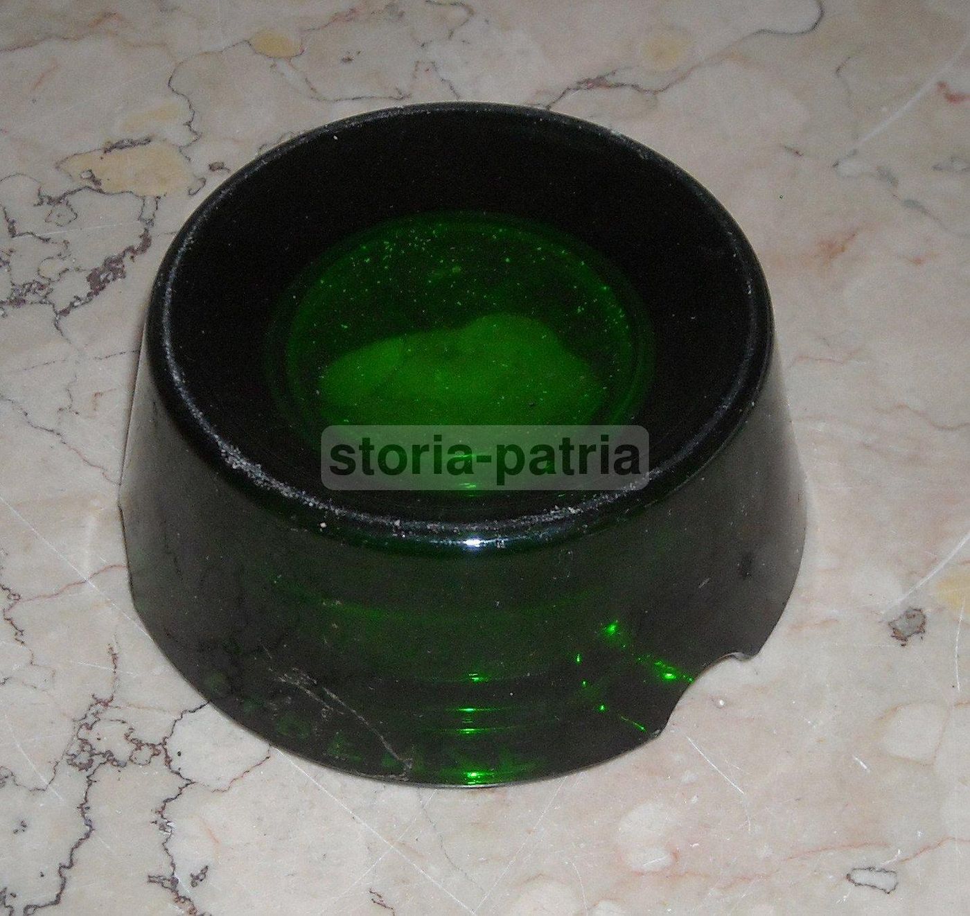 Posacenere Vintage Sorgente Panna Firenze In Vetro Verde, Anni '70