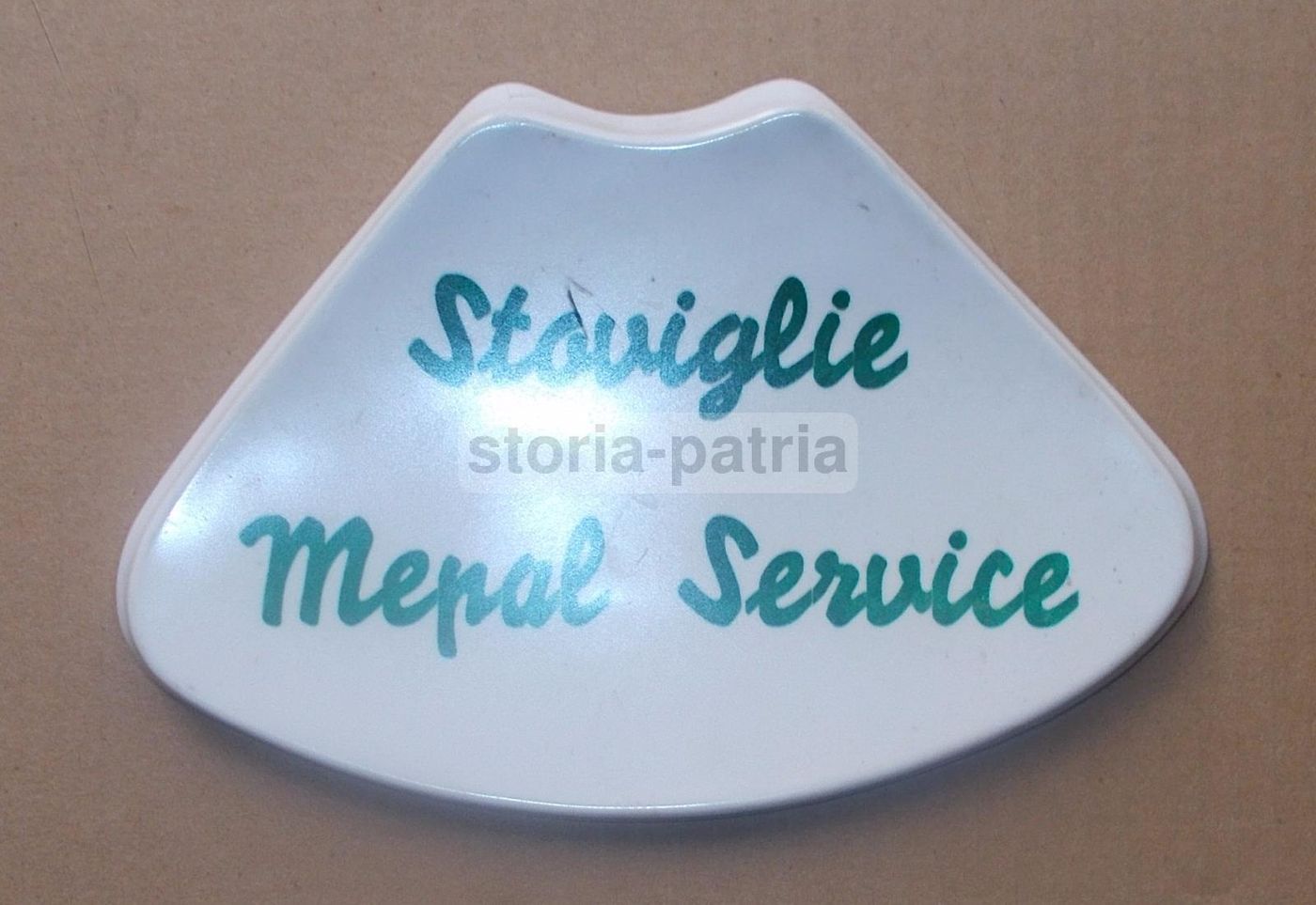Soprammobile Pubblicitario Mepal Service In Plastica, Anni 1960 1970