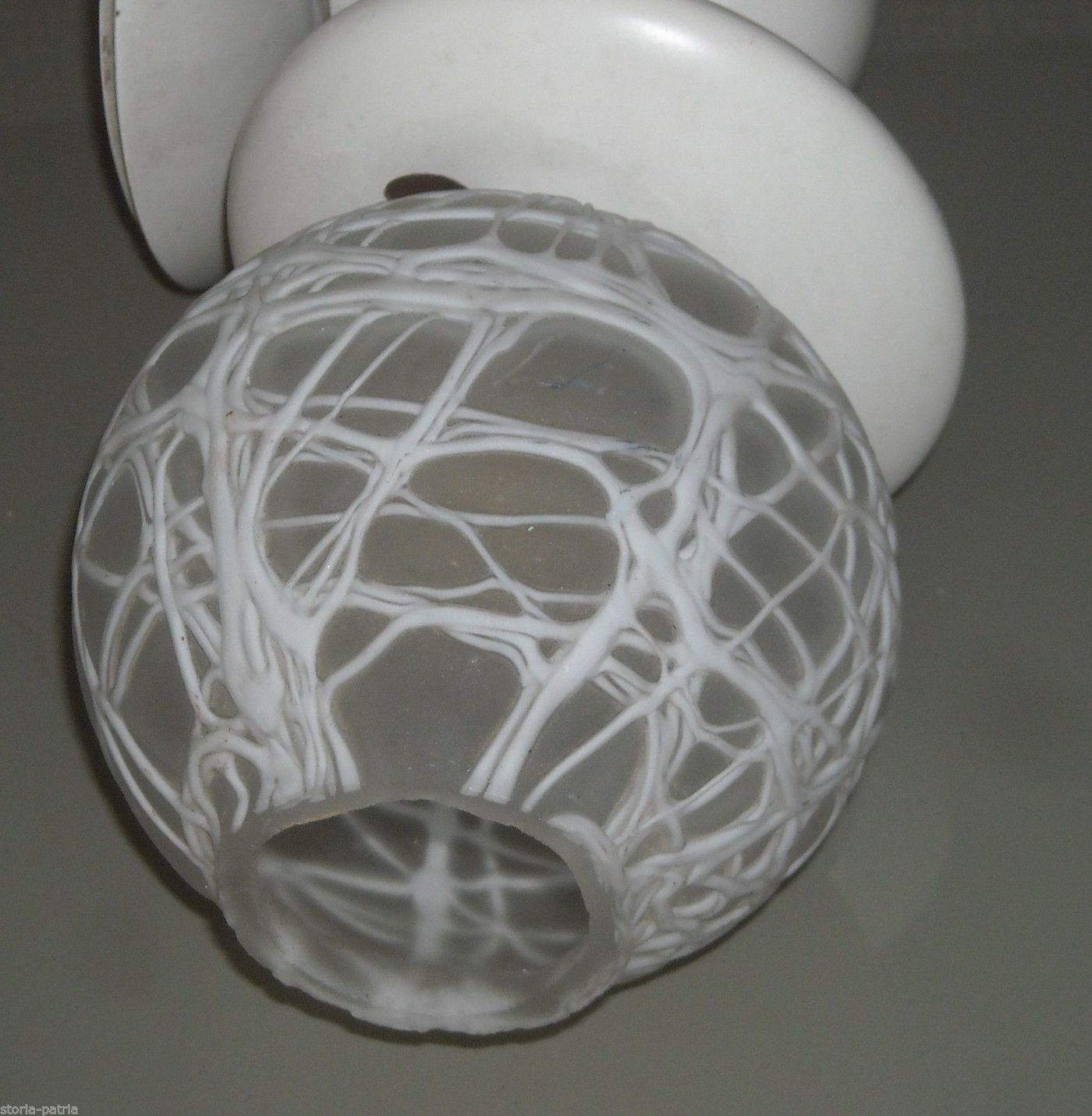 Lampada Applique Vintage In Vetro Decorato, Mobelhaus, Anni '60 '70