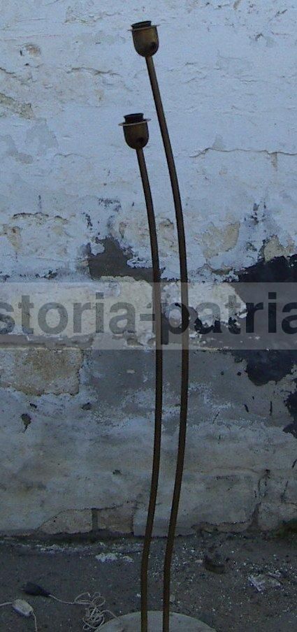 Lampada Da Pavimento Vintage In Ottone E Marmo, Anni 1950 1960, Italia