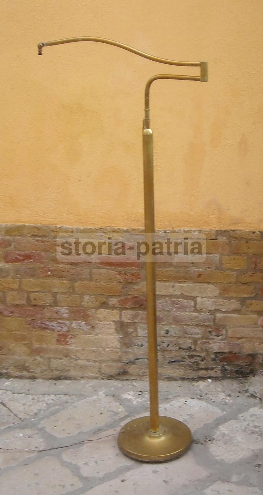 Lampada Piantana In Ottone, Design Italiano Anni '60 '70