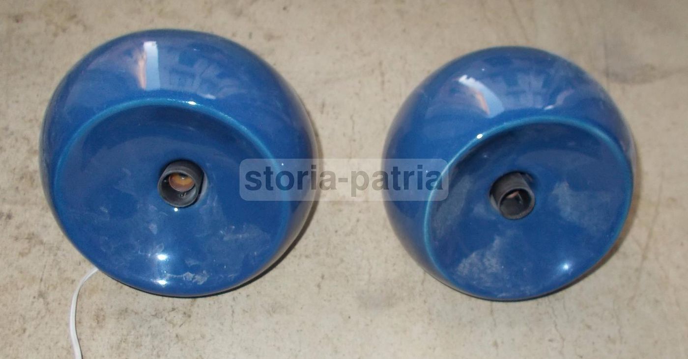 Coppia Di Applique Globulari In Ceramica, Anni '70